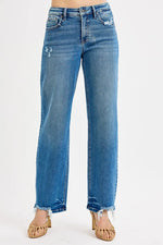 RISEN Full Size Mid Rise Baggy Jeans Plus Size - Ladyez