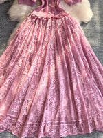 Lace Panel Puff Sleeve Dress