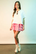 VERY J Riffled Tiered Layers Activewear Skirt with Shorts - Ladyez