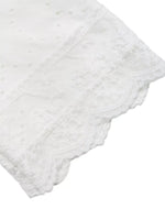 Eyelet Lace Trim Short Sleeve Shirt