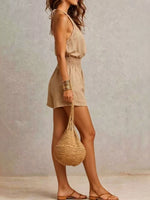 Halter Neck Smocked Waist Romper