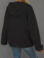 Full Size Embossed Lettering Casual Hoodie Plus Size