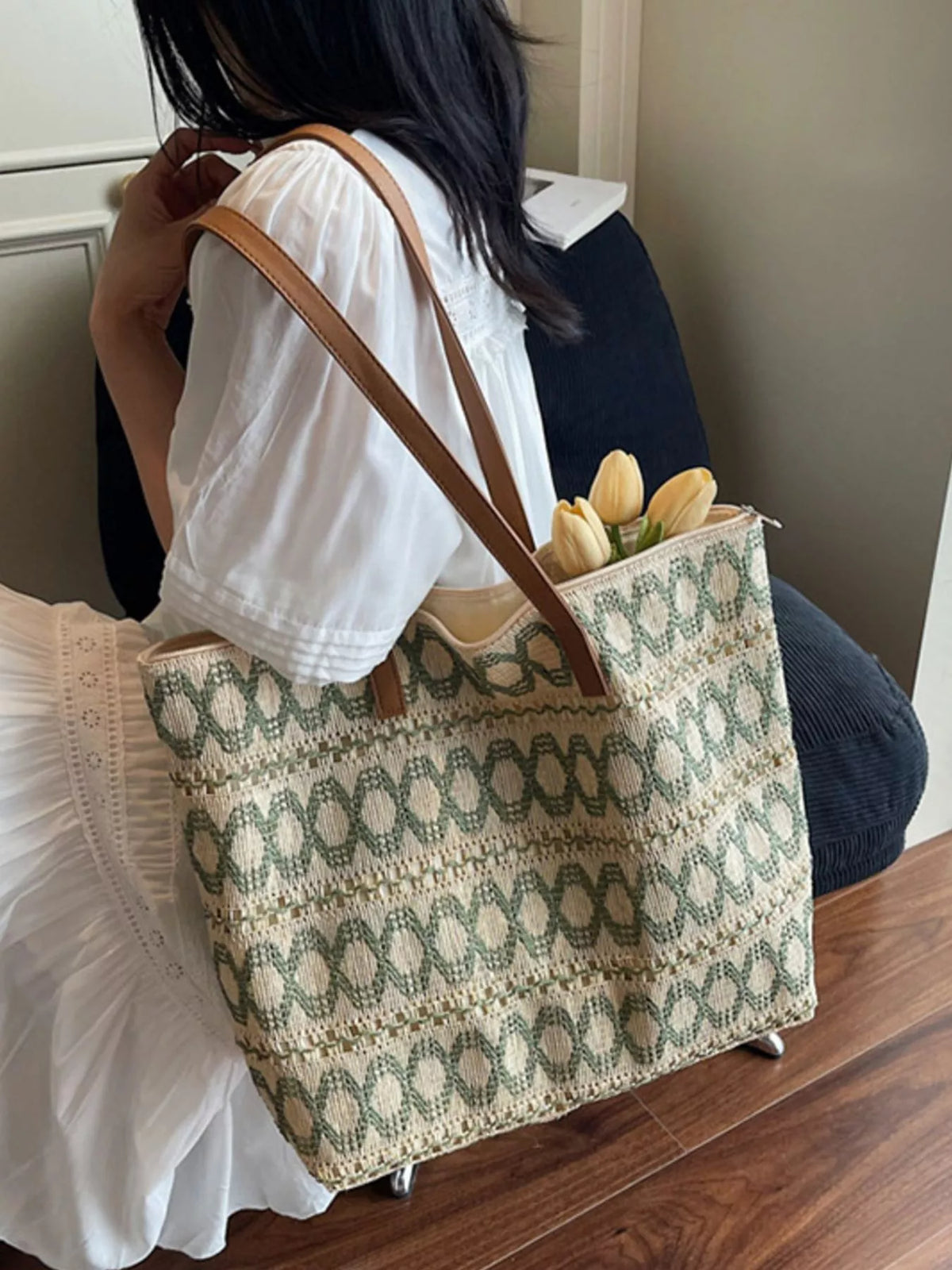 Woven Pattern Shoulder Bag