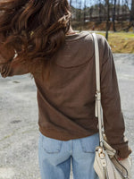 Button Front V Neck Casual Cardigan
