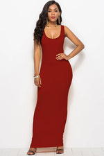Scoop Neck Wide Strap Maxi Dress - Ladyez