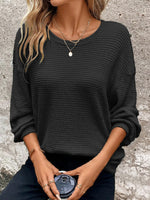 Plus Size Relaxed Fit Waffle Knit Round Neck T-Shirt