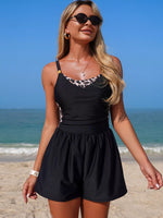 Color Block Adjustable Strap One-Piece Swimsuit