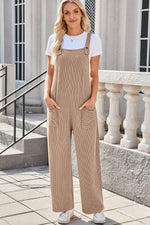 Lovelet Square Neck Wide Strap Overalls with Pockets