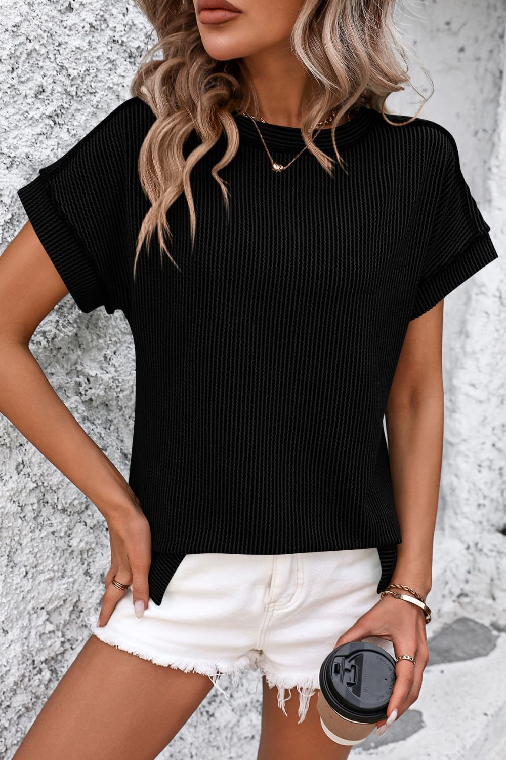 Mandy Striped Round Neck Short Sleeve T-Shirt - Ladyez