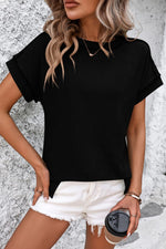Mandy Striped Round Neck Short Sleeve T-Shirt - Ladyez