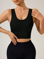 Crisscross Cropped Active Tank - Ladyez