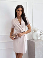Double-breasted Blazer Dress with Belt