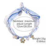 Ribbon Flower Charm Necklace