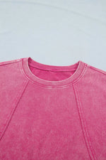 Mineral Wash Raw Seam Detail Lace Trim Cap Sleeve Top