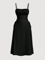 Lace-Up Side A-Line Cami Dress