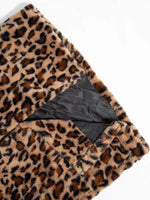 Leopard Print Faux Fur Longline Coat