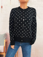 Polka Dot Button-Up Cardigan