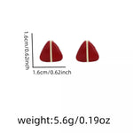 Geometric Triangle Stud Earrings with Gold Accent