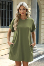 Florira Short Sleeve Mini Dress with Pockets - Ladyez