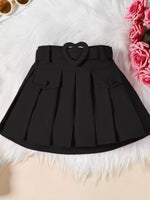 Children's Bowknot Vest & Pleated Skirt Set