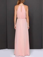 Pleated Sleeveless Maxi Tank Dress - Ladyez
