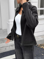 Zip-Up Dropped Shoulder Jacket