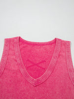 Mineral Wash V Neck Tank Top
