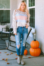 Round Neck Color Block Dropped Shoulder T-Shirt