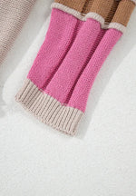 Color Block Round Neck Long SleeveSweater