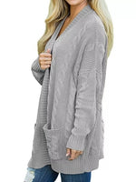 Full Size Chunky Knit Open Front Cardigan Plus Size