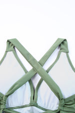 Tie Back Sleeveless Swim Dress and Bottoms Set - Ladyez