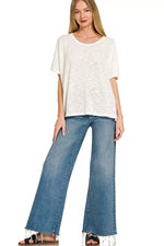 Zenana Oversized Slub Hacci Top