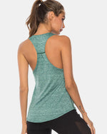 Full Size Scoop Neck Wide Strap Active Tank - Ladyez
