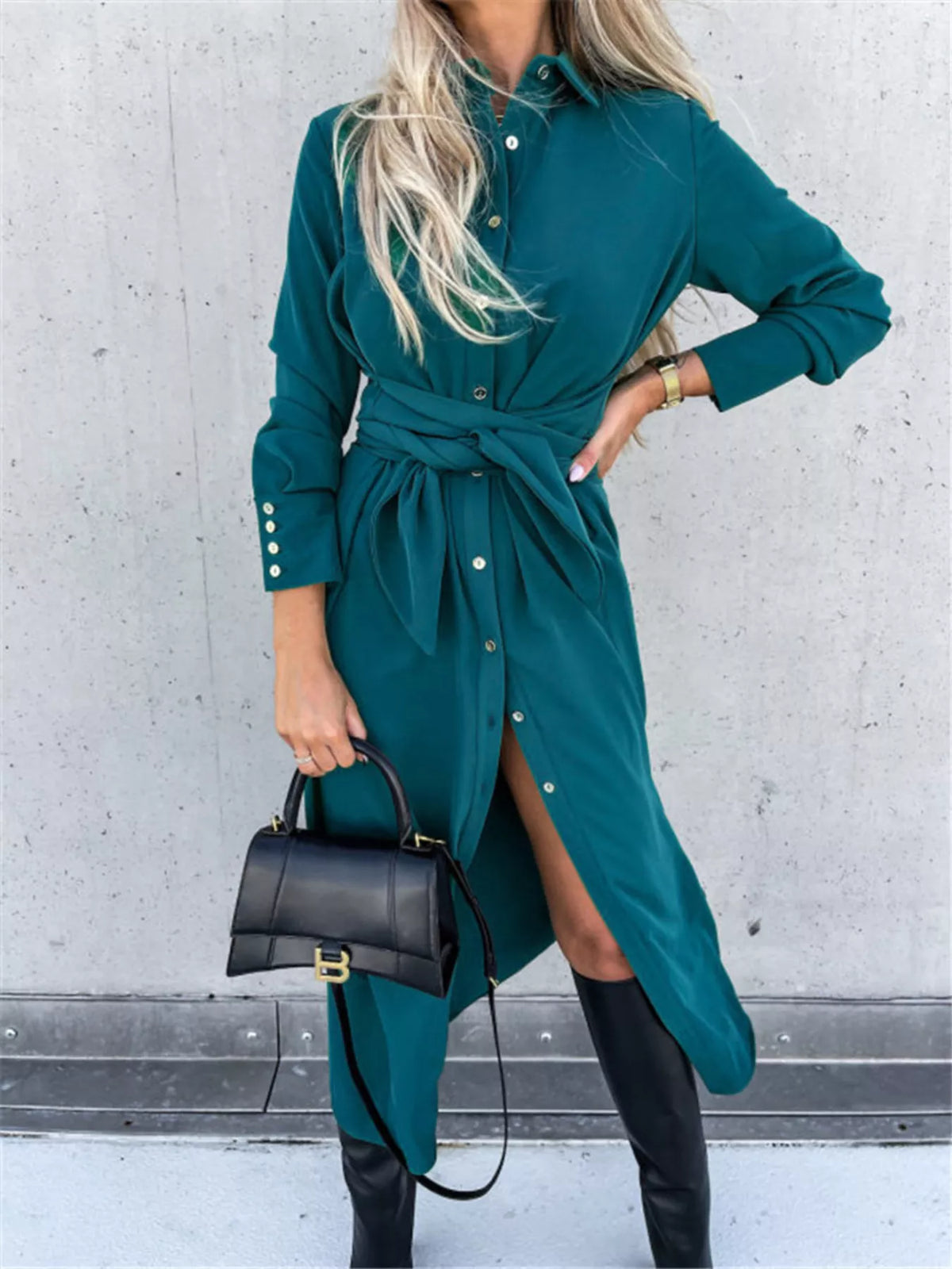 Full Size Button Front Shirt Dress Plus Size