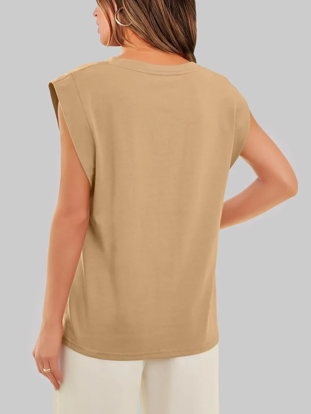 Florira Round Neck Cap Sleeve T-Shirt