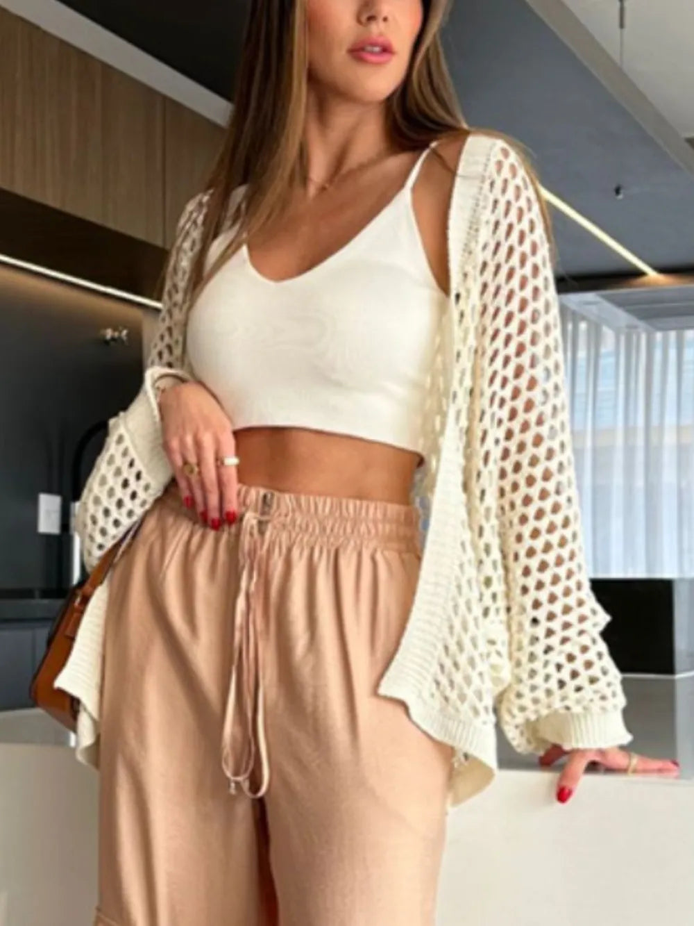 Hollow Out Open Front Cover-Up - Ladyez