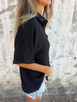 Full Size Casual Button Down Short Sleeve Loose Shirt Plus Size - Ladyez