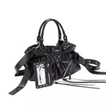 Ruched Leather Crossbody Bag