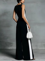 Deep V-Neck Wide-Leg Jumpsuit