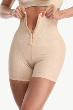 Full Size Hook-and-Eye Shaping Shorts - Ladyez