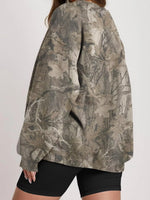 Oversized Printed Crew Neck Sweatshirt