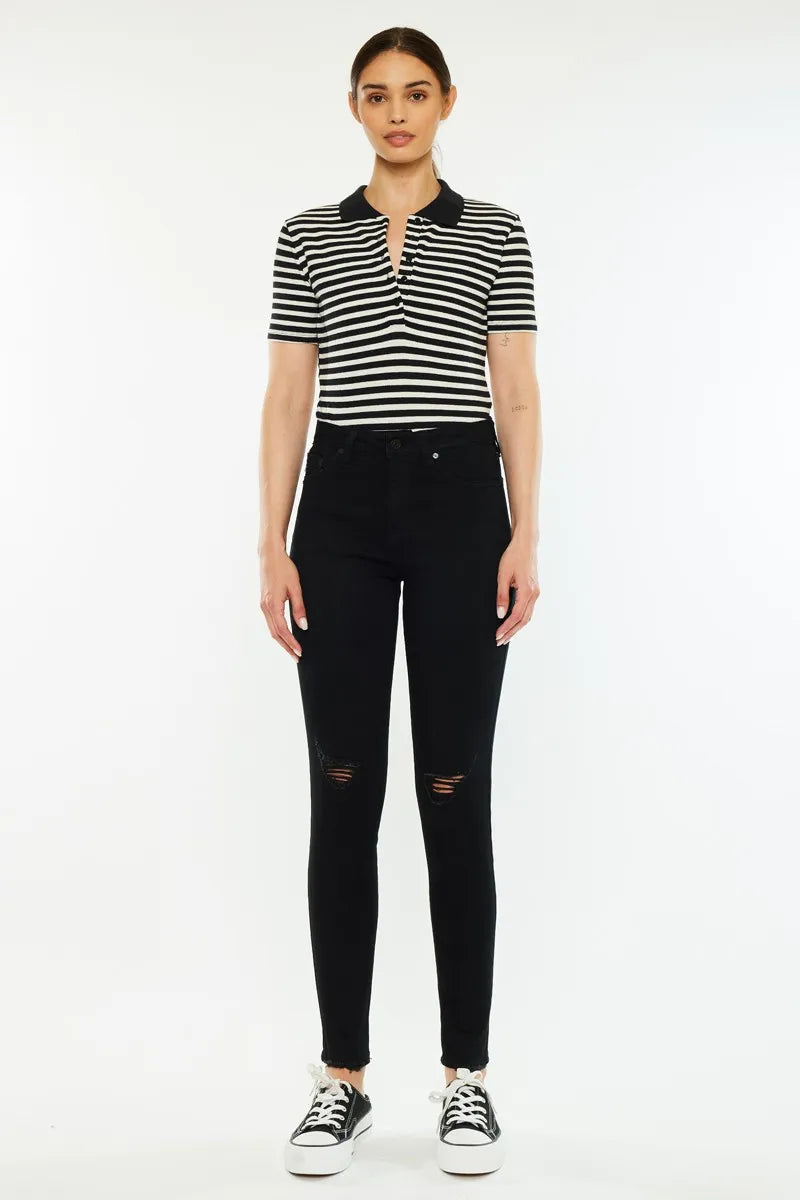 Kancan Distressed High Rise Super Skinny Jeans - Ladyez