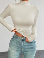 Devine Mock Neck Long Sleeve T-Shirt - Ladyez