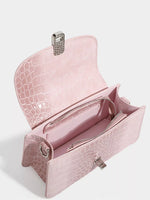 Crocodile Embossed Flap Crossbody Bag