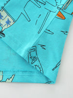 Children's Cartoon Print Crew Neck Short Sleeve Tee
