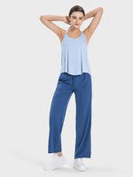 Millennia Slit Spaghetti Strap Scoop Neck Active Cami - Ladyez