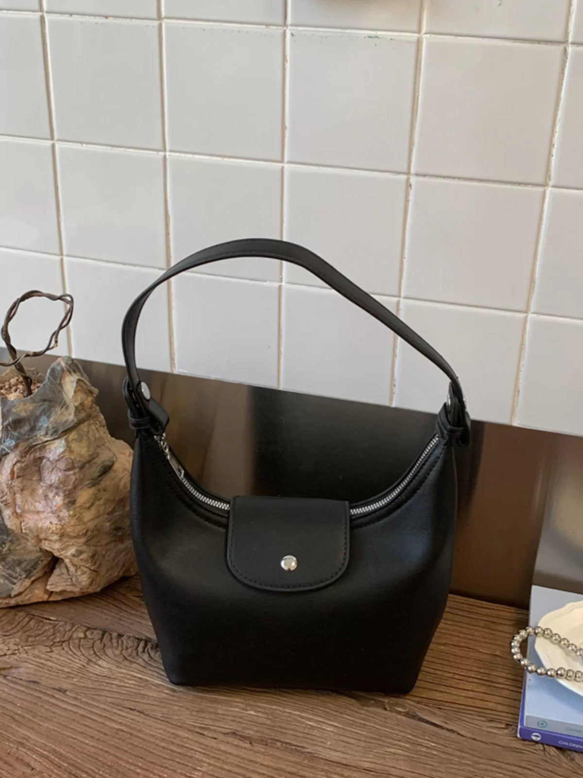 PU Leather Crescent Shoulder Bag