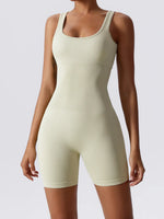 Basic Bae Ribbed Sleeveless Active Romper - Ladyez