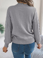 Cable-Knit Round Neck Sweater