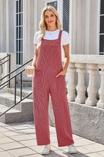 Lovelet Square Neck Wide Strap Overalls with Pockets